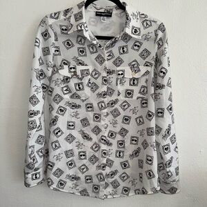 Karl Lagerfeld Paris Travel Stamp Blouse